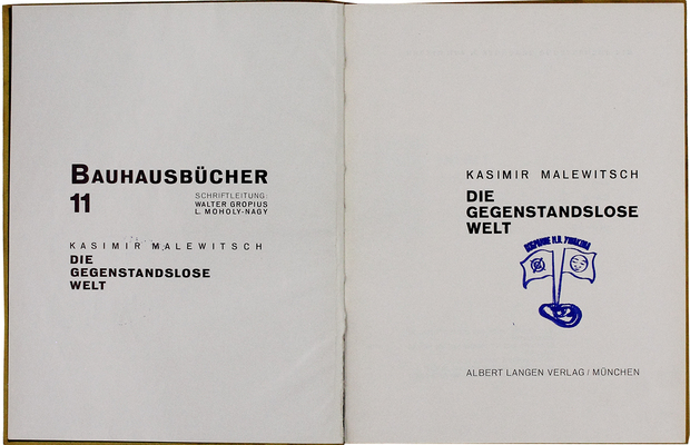 [Малевич К. Беспредметный мир]. Malewitsch K. Die gegenstandslose welt. München: Albert Langen Verlag, [1927].